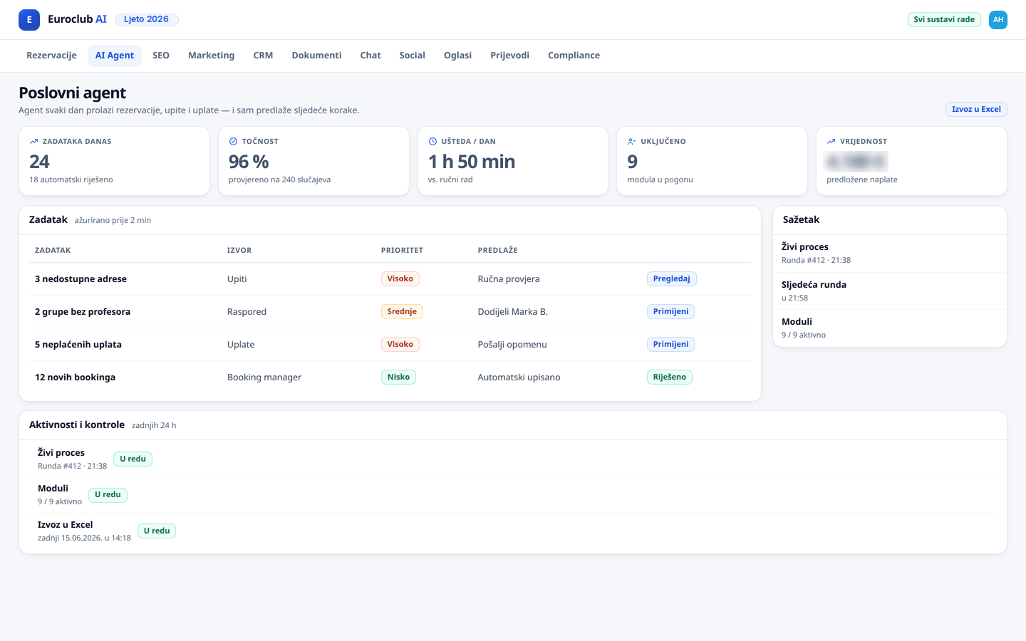 AI Poslovni Agent - UI Preview